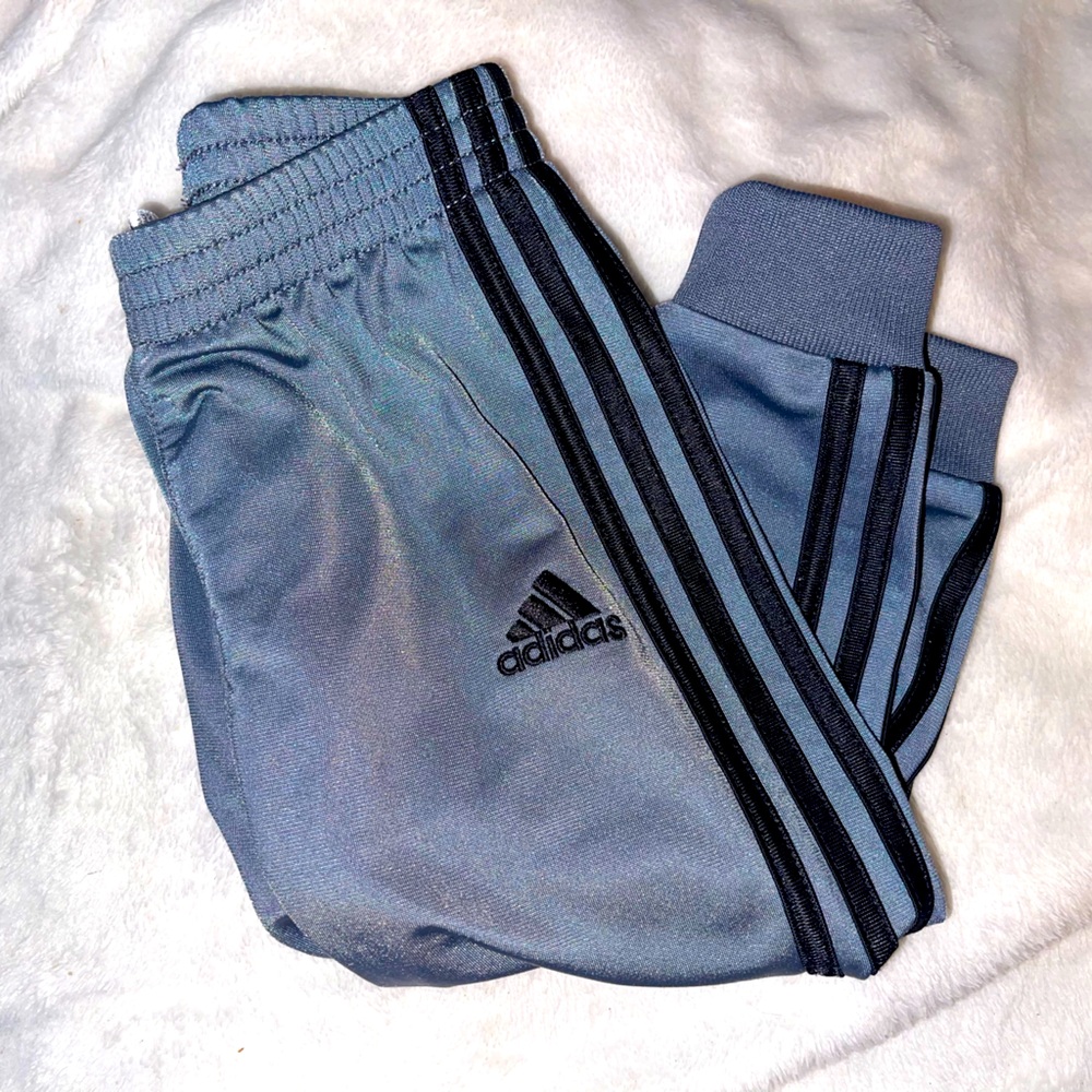 Gray and Black Adidas Joggers